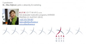 Podpis v emailu firmy Alfa Software